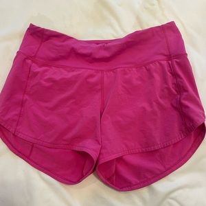 Lululemon hot pink speed up shorts
